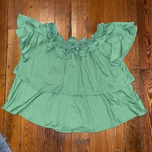 Versona off shoulder green top! Size Medium!